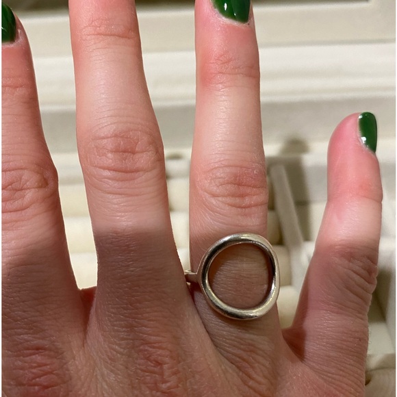 Sterling silver oval ring size 5 - Picture 2 of 4